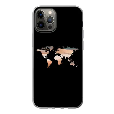 Produktbild von MuchoWow® Handyhülle Schutzhülle Hülle für iPhone 13 Pro Weltkarte - Farbe - Schwarz Silikon Softcase Handy Hülle - Handy-Tasche