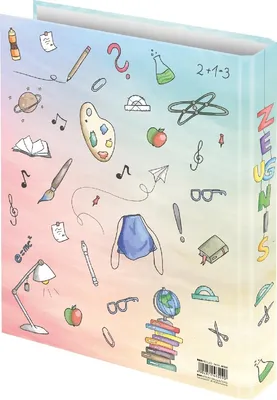 Produktbild von Zeugnisringbuch 'Schooldoodle' 4 Ringe A4 250x315mm Packung mit 2 Stück