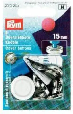 Produktbild von PRYM Überziehbare Knöpfe mit Werkzeug MS 15 mm silberfarbig