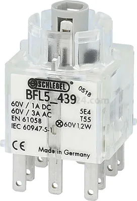 Produktbild von Georg Schlegel Leucht-Schaltkontaktgeber, 2Ö + 2S Kontaktgeber B_439, beleuchtbar Flachstecker 2,8mm x 0,8mm - 1 Stück