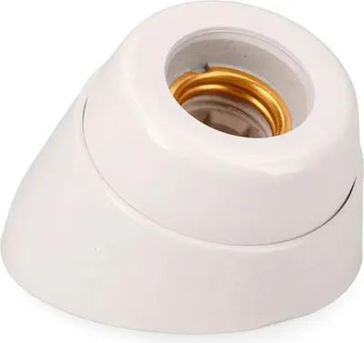 Zdjęcie produktu dla Edm R44044 E27 Curved Lamp Socket Biały Biały Jeden rozmiar