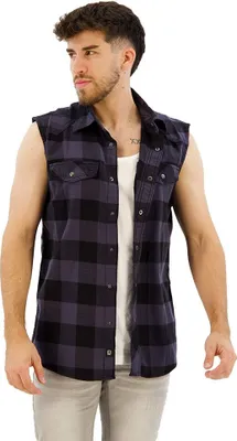 Obrázek produktu pro Pánská košile Brandit Checkshirt Sleeveless black/grey - 6XL