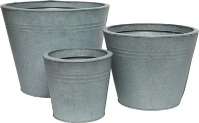 Produktbild von Topf Blumentopf Pflanztopf Zink rund anthrazit antik 3er Set