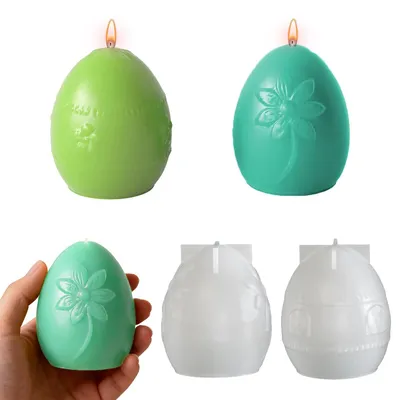 Produktbild von 2er Set Silikonform für Osterei-Wachs- und Harzgüsse,D Ostereier Silikonform,Dekorationsform für Ostern,Frühling Kerzenformen für Diy