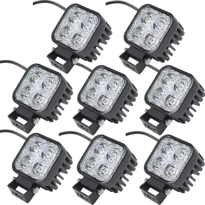 Immagine prodotto di Greenmigo 8 pezzi, faro LED da 12 W, proiettore, faro di retromarcia, faro da lavoro impermeabile IP67, 12 V 24 V