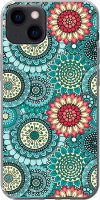 Produktbild von MuchoWow® Handyhülle Schutzhülle Hülle für Telefoonhoesje iPhone 13 Mädchen - Blumen - Muster - Mädchen - Kinder - Kinder Silikon Softcase Handy Hülle - Karteninhaber