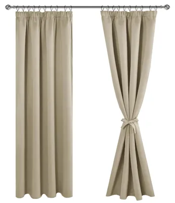 Zdjęcie produktu dla Zasłony zaciemniające, 2 sztuki, wysokość 228 cm, szerokość 117 cm, kolor taupe, do salonu i sypialni