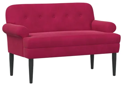 Image de vidaXL Canapé deux places capitonné bordeaux 120 x 66 x 78 cm velours (V)