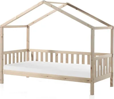 Produktbild von Hausbett Kapua 210x97x170 Kinderbett Massivholz Natur