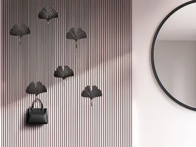 Produktbild von Ausgefallene Garderobenhaken 6er Set Blattform Schwarz mit Goldakzent für Flur