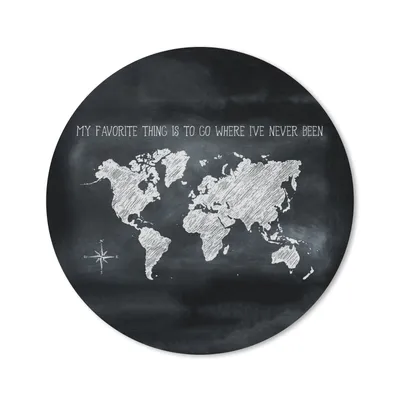 Produktbild von MuchoWow® Mauspad Mousepad Weltkarte - Kreidetafel - Kompass 30x30 cm - Mousepads - Maus Mat - Pad - Mausunterlage - Tischunterlage - Schreibtischmatten