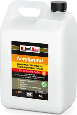 Produktbild von Isolbau Acryl-Grund - 5 L Wasserverdünnbares Grundiermittel für eine professionelle Grundierung Innen & Außen