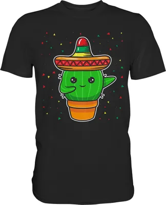 Produktbild von Party Mexiko Kaktus T-Shirt – Black / S