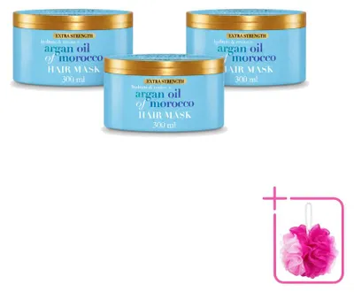 Produktbild von 3 x OGX Argan Oil of Morocco Haarmasker Extra Sterk - 300 ml - Sparpackung - 3 Stücke