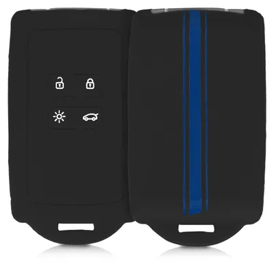 Produktbild von kwmobile Autoschlüssel Hülle kompatibel mit Renault 4-Tasten Smartkey Autoschlüssel (nur Keyless Go) - Silikon Schutzhülle Schlüsselhülle Cover