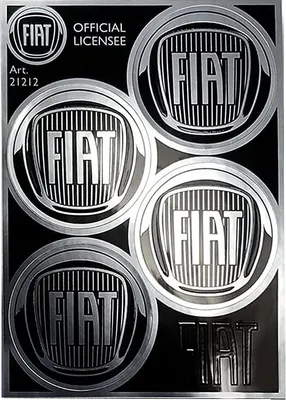 Produktbild von Fiat Chromaufkleber Offizielle 4 Schwarz Logo 48 mm, Tischmaße 94 x 131 mm