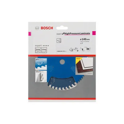 Zdjęcie produktu dla Bosch Accessories Expert for High Pressure Laminate 2608644131 Tarcza pilarska 140 x 20 x 1,3 mm Liczba zębów: 42 1 szt.