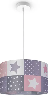 Produktbild von Kinderlampe Deckenlampe LED Pendelleuchte Kinderzimmer Lampe Sternen Motiv E27 Leuchten Farbe / Größe Pink (Ø38cm)