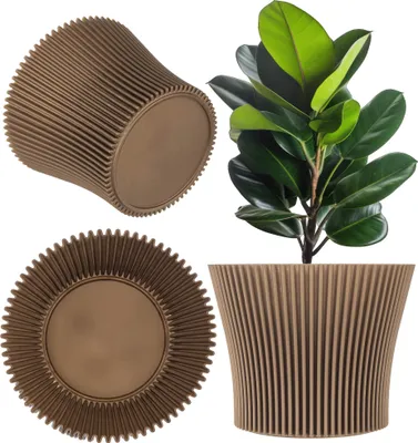 Image de KADAX Pot de fleurs Pot de fleurs 13cm Couverture de plantes Support de fleurs Plastique Or
