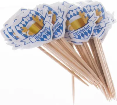 Image de brochettes cocktail 12 pièces multicolores - taille unique