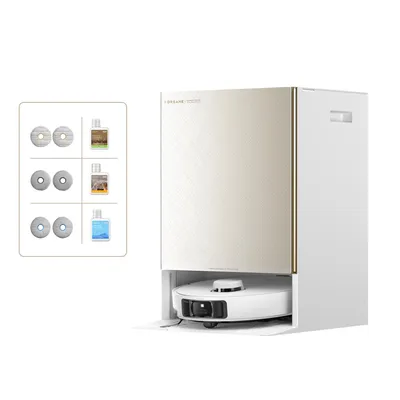 Produktbild von Dreame Matrix 10 Pro Saugroboter mit Wischfunktion,30KPa Saugleistung,AI RGB,3D Laser,100°C Selbstreinigung,0-Tangle System,Mop-Wechselstation,Weiß