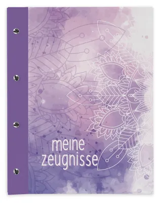 Produktbild von itenga Zeugnismappe A4 mit Schraubverschluss Motiv Mandala Wasserfarben