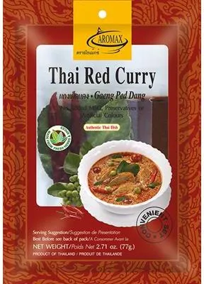 Produktbild von Aromax Gewürzmischung für thailändisches rotes Curry Packung 77g