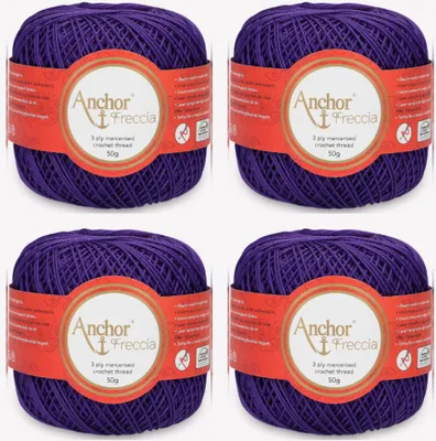 Productafbeelding van 4 bollen Anchor Freccia 6 – Fijn katoengaren voor haakprojecten (Kleur 00112)