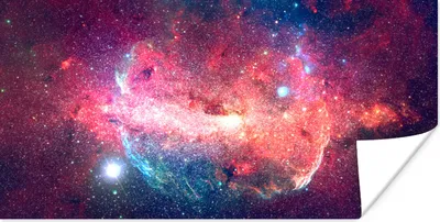 Produktbild von MuchoWow® Poster Orange - Sterne - Weltraum 160x80 cm - Foto Poster