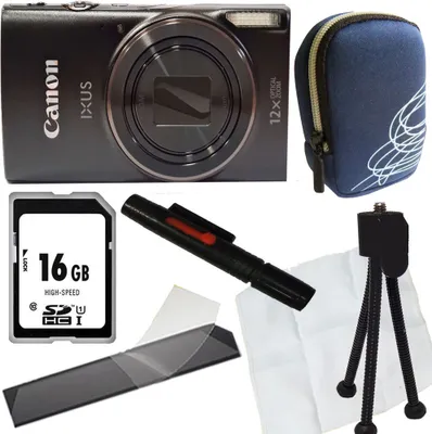 Produktbild von Canon Ixus 285 HS schwarz Set Angebot Tasche blau
