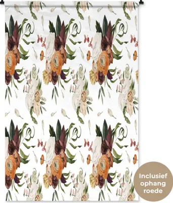 Produktbild von MuchoWow® Wandteppich Wandbehang Blumen - Farben - Muster 120x180 cm Tapisserie Dekoration Wandtuch - Schlafzimmer - Dekorationen für das Haus