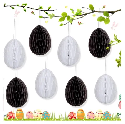 Produktbild von 12 Stück bunte Ostereier aus Papier für die Osterdekoration
