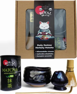 Zdjęcie produktu dla Zestaw do herbaty Matcha100 g z czajniczkiem, miotełką i łyżeczką
