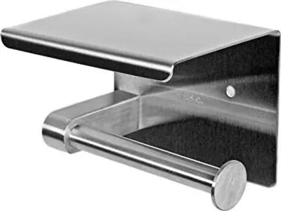 Produktbild von Toilettenpapierhalter Klorollenhalter WC Rollenhalter mit Ablage Edelstahl silber