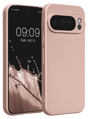 Produktbild von kwmobile Handyhülle für Google Pixel 10 Pro Hülle - weiche Silikon Case metallisch schimmernd - Schutzhülle Cover - Metallic Rosegold
