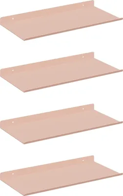 Immagine prodotto di vidaXL Mensola sospesa, 4 pezzi, rosa, 40 x 18 x 2,5 cm, acciaio