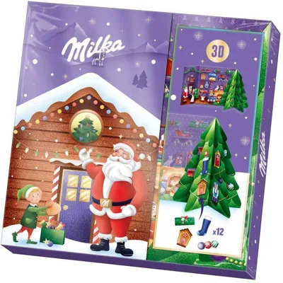 Immagine prodotto di Calendario dell'Avvento fai da te Milka 3D con cioccolatini al latte 163 g
