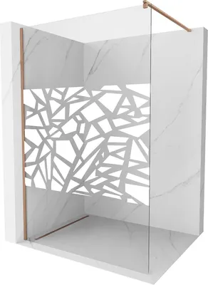 Immagine prodotto di Mexen Kioto parete doccia Walk-in 120 x 200 cm, motivo bianco 8 mm, rame spazzolato - 800-120-101-65-85