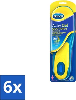 Image de Scholl - Semelles intérieures - ActivGel - Taille 35,5 - 40,5 - 1 paire de semelles intérieures - Lot avantageux - 6 pièces