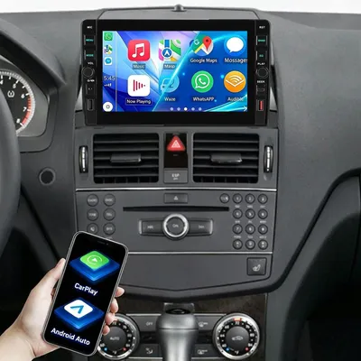 Zdjęcie produktu dla Radio samochodowe Android 15 dla Mercedesa Klasy C (W204, S204), 8-calowy ekran dotykowy, nawigacja GPS, Wi-Fi, Carplay, Android Auto, 2 DIN, Bluetooth, sterowanie z kierownicy