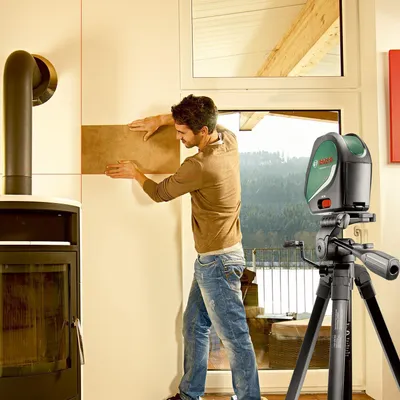 Produktbild von UniversalLevel 3 Kreuzlinienlaser mit Stativ - Laserlinien - vertikale Linie - 90° Winkel - Decke - Lotpunkt