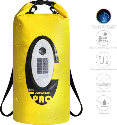 Produktbild von Drybag mit Bluetooth Lautsprecher und Beleuchtung Notlicht Wasserdichter Rucksack Outdoor