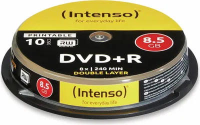 Immagine prodotto di Intenso - 10 x DVD+R DL - 8.5 GB (240 Min.) 8x - Spindel