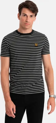 Obrázok produktu pre Ombre Clothing Pánske tričko s krátkym rukávom Sesay čierna biela L