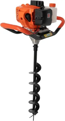 Obrázek produktu pro 2,3 PS benzínový vrták do země, 52 ccm, vrták do země, vrták na sloupy, elektrický vrták, stroj na kopání, 4", 6", 8", 3 vrtáky + prodlužovací hřídel 30 cm, 1460 W