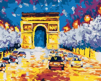 Produktbild von Zuty - Malen nach Zahlen - TRIUMPHBOGEN MIT AUTOS, 40x50 cm, ohne Keilrahmen