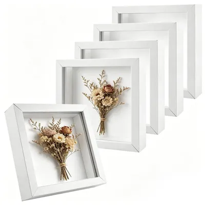 Produktbild von Solidchoice – 3D-Fotoliste zum Befüllen, weiß, Set mit 5 Stück