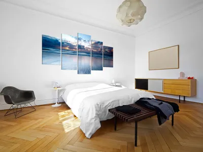 Image de Tableau acoustique Nature 200 x 100 cm Tableaux Mousse acoustique Absorbeur acoustique haute performance Isolation acoustique Toile 5 pièces Tableau mural Acoustique intérieure Isolation acoustique 030212-50