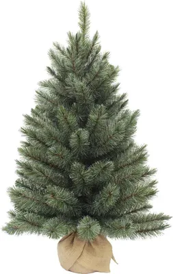 Obrázok produktu pre Vianočný stromček Triumph Tree Forest, umelý, s efektom námrazy, výška 90 cm, priemer 61 cm – umelý stromček v jutovom obale – vianočný stromček do interiéru – 106 tipov – zelený