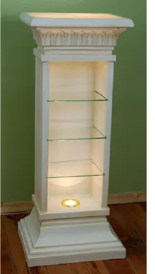 Obrázek produktu pro Design Vitrine Regal Glas Säule Vitrinen Regale CD Schrank Lampe 6894